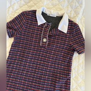 Zara multi-colored tweed dress